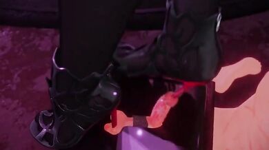 Watch the erotic video of Arlecchino, wearing her high heeled shoes, being CRUSHED by mmCRUSHER.