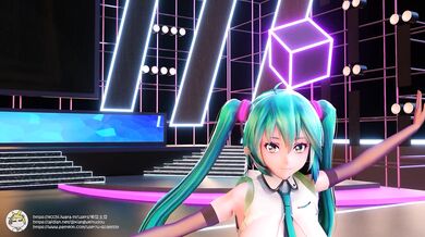 The date of release, plus the vocaloid icon Miku Hatsune.