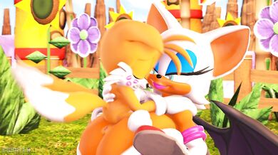 "MILF Gamer Rouge Gets Fucked by Sonic the Hedgehog While Her Tiny Breasts Get Sucked by His Tail"