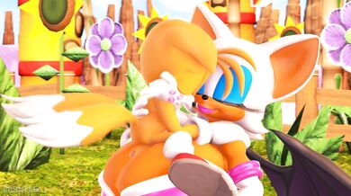 "MILF Gamer Rouge Gets Fucked by Sonic the Hedgehog While Her Tiny Breasts Get Sucked by His Tail"