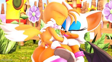 "MILF Gamer Rouge Gets Fucked by Sonic the Hedgehog While Her Tiny Breasts Get Sucked by His Tail"