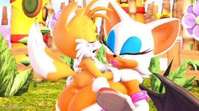 "MILF Gamer Rouge Gets Fucked by Sonic the Hedgehog While Her Tiny Breasts Get Sucked by His Tail"