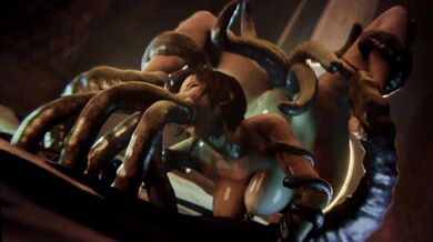 "Sexy adventurer Lara Croft gets taken by giant tentacles in a steamy hentai porn show with GIFs."