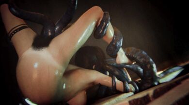 "Sexy adventurer Lara Croft gets taken by giant tentacles in a steamy hentai porn show with GIFs."
