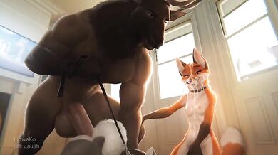 "Horny Reindeer Fucks a Wolf in a Christmas-themed Animated Sex Scene by Liowako"