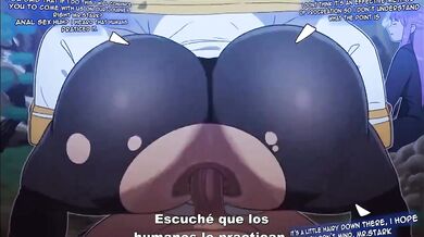 'Mistress dominates her submissive male slave with anal penetration in Spanish'