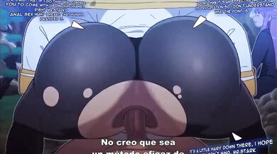 'Mistress dominates her submissive male slave with anal penetration in Spanish'