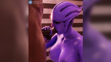 "The Mighty Highgrounddude and His Epic Battle with Aria T'Loak Ends in a Sploshy Blowjob"