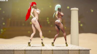 'Rwby Pyrrha And Emerald Dance In Their Little Girl Uniforms!'