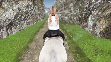 Rebecca, the sexy equestrian, enjoys a wild ride on her trusted steed.