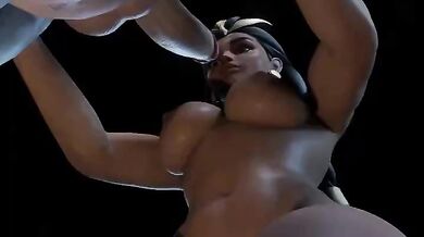 Horny hunk gets his dick sucked by sexy schoolgirl while he jerks off in the toilet stall.