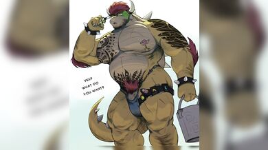 "Bowser Takes Over the Beach with his Huge Cock!"