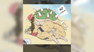 "Bowser Takes Over the Beach with his Huge Cock!"