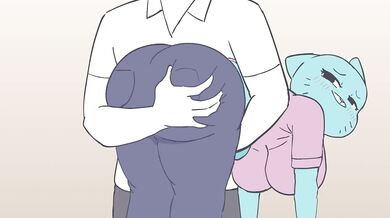 "Petite School Girl Tortures Her Feline Friend With Pleasure"