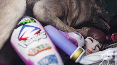 "Overwatch's D.Va and PuppyGirl's Regina3D Go Head to Head in a Naughty Game of Twister"