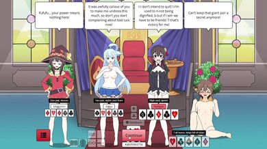 'Stripping, Bluffing and Dealing in the Konosuba World! A Sexy Poker Night at the Inventory with Gang Members'