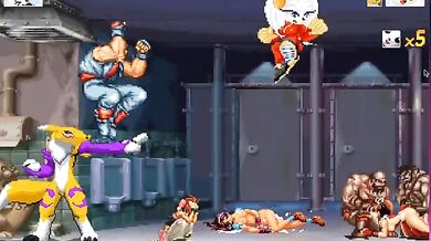 'Zeta and Renamon face off against Tofu Boyfriend in a MUGEN match of epic proportions.'