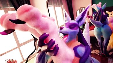 "Lucario licks Renamon's paws, oh my!" Sound Version [PictiSculpts] (Magical MysticVA Voice)