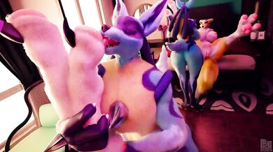 "Lucario licks Renamon's paws, oh my!" Sound Version [PictiSculpts] (Magical MysticVA Voice)