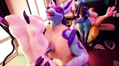 "Lucario licks Renamon's paws, oh my!" Sound Version [PictiSculpts] (Magical MysticVA Voice)