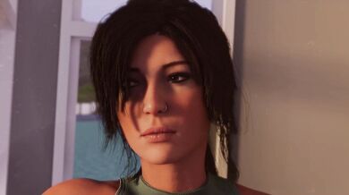 Rewritten: "Lara Croft's Exploration of the Tomb, Unleashing her Inner Desire."