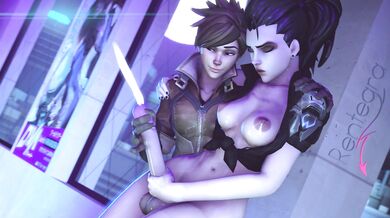 'Rentegra's Tracer Gives Widowmaker a Handjob'
