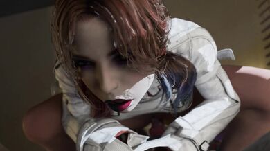 Rewritten as: "Harley rides a well-behaved boy with an alternative outfit"