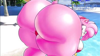 'Kirby and Smoorg Amy Large Butt in the Pool'