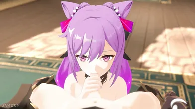 'Erotic Adventures of Keqing and Aether Genshin: Impact Hentai Sex in MMD with Pink-haired Characters'