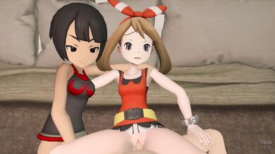 The Hentai Porn Adventures of May and Zinnia Rewritten as a threesome with their lucky guy!