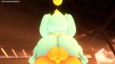 The chubby lady with the big ass, bounces up and down on her partner's penis like a springboard, causing it to shoot out cum in all directions.