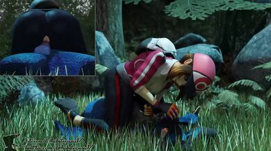 Rewritten: "Female Trainer Dominates Lucario in Sensual Hentai Porn Video"