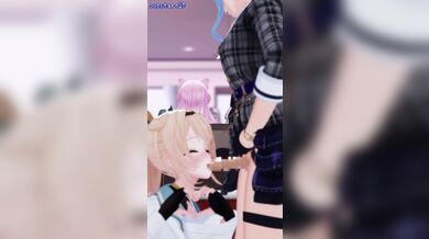 The magical girl Iroha and her sexy demon partner Suisei get intimate, with Iroha providing oral pleasure to Suisei until he explodes in ecstasy.