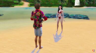 What happens when a beautiful model goes for a beach photoshoot and accidentally drops her bikini bottoms?