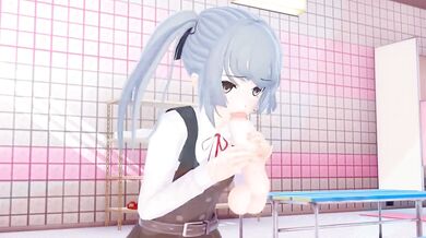 'Shy Kasumi strips naked in the shower room'