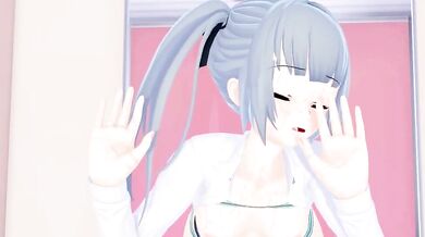 'Shy Kasumi strips naked in the shower room'