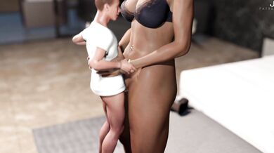 'The Gigantic Trainer Fucks the Shrunken Guy Twice'