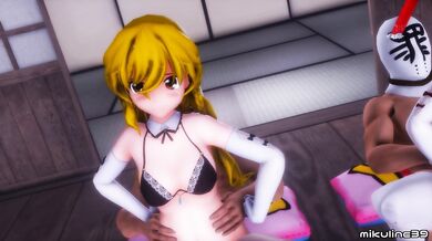 Marisa, X, Reimu and their hot sex dance party!