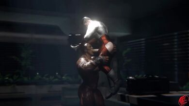 The General and Omni-Man engage in a passionate sexual intercourse that leads to an explosive climax.