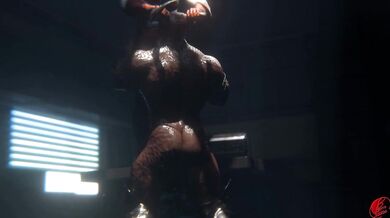 The General and Omni-Man engage in a passionate sexual intercourse that leads to an explosive climax.