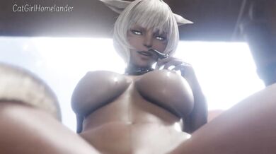 Yshtola enjoys playing with her pet toy.