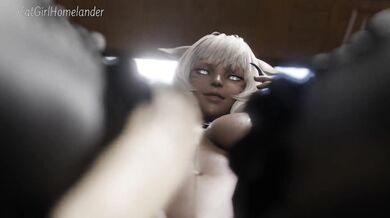 Yshtola enjoys playing with her pet toy.