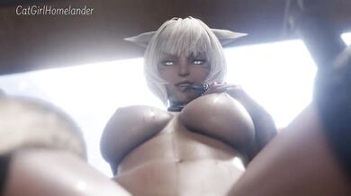 Yshtola enjoys playing with her pet toy.