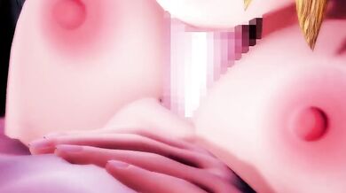 'Hot Busty Brunette Love Making with Male Mozuku'