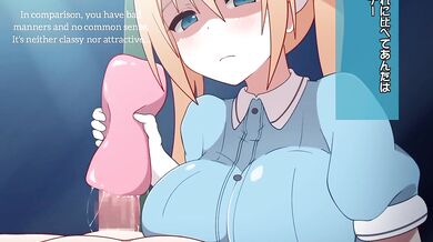 "Little sister Hinata is getting a hand job in English from her older brother Kaho."