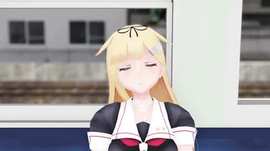 "Training with Mom and Yuudachi in the Train Carriage"