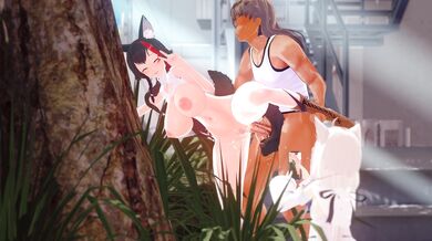 'Mio the Wolf Girl Gets Screwed by Fubuki while Her Pack Watches'