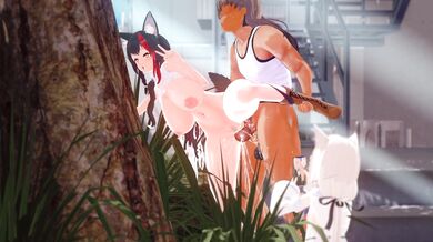 'Mio the Wolf Girl Gets Screwed by Fubuki while Her Pack Watches'