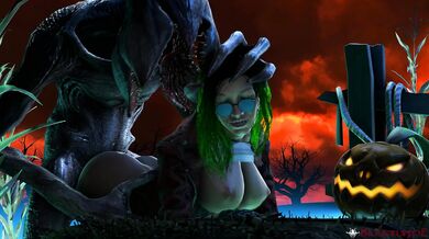 'Beautiful babe ravaged by mythical beast in a hot and steamy threesome'