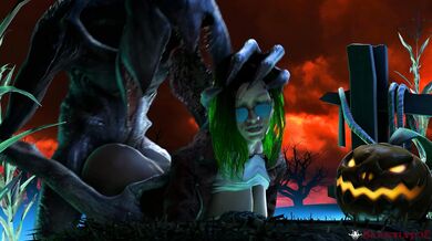 'Beautiful babe ravaged by mythical beast in a hot and steamy threesome'